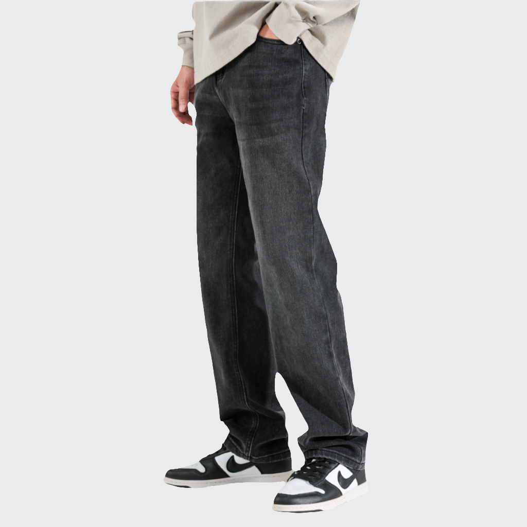 Schwarze Baggy Fit Jeans