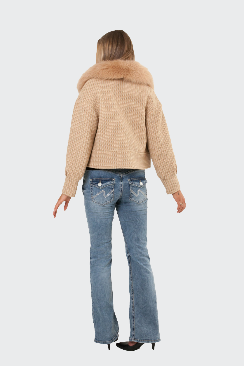 Button Up Wool Jacket - Beige