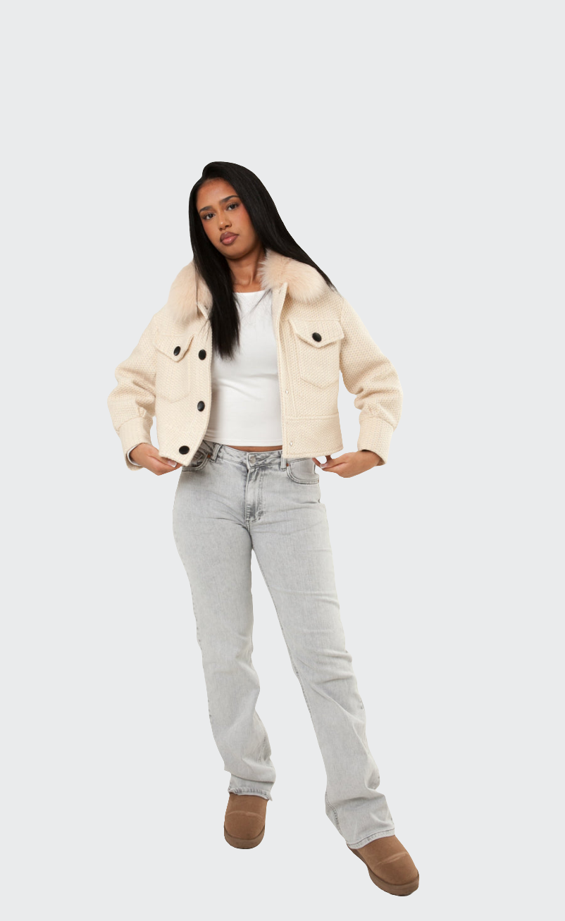 Button Up Wool Jacket - Off White