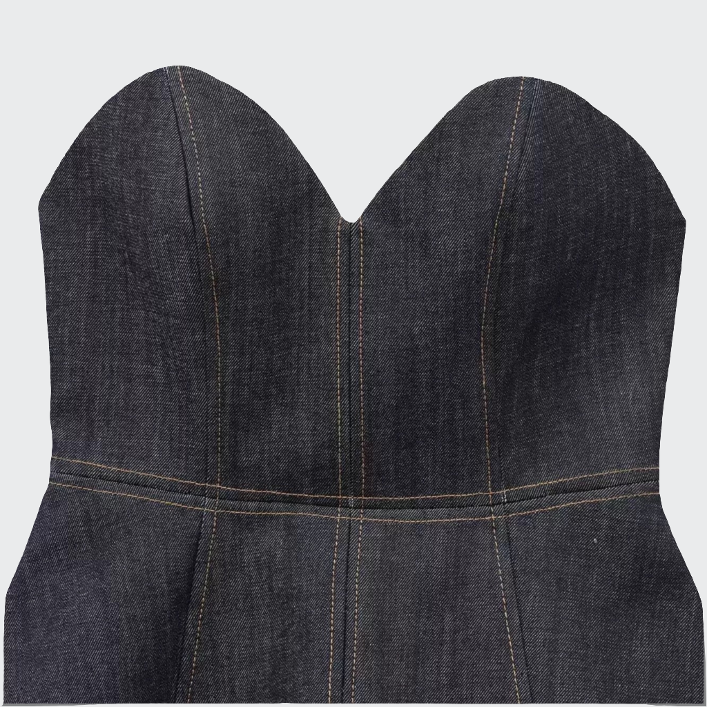 Jeans-Top mit Godets