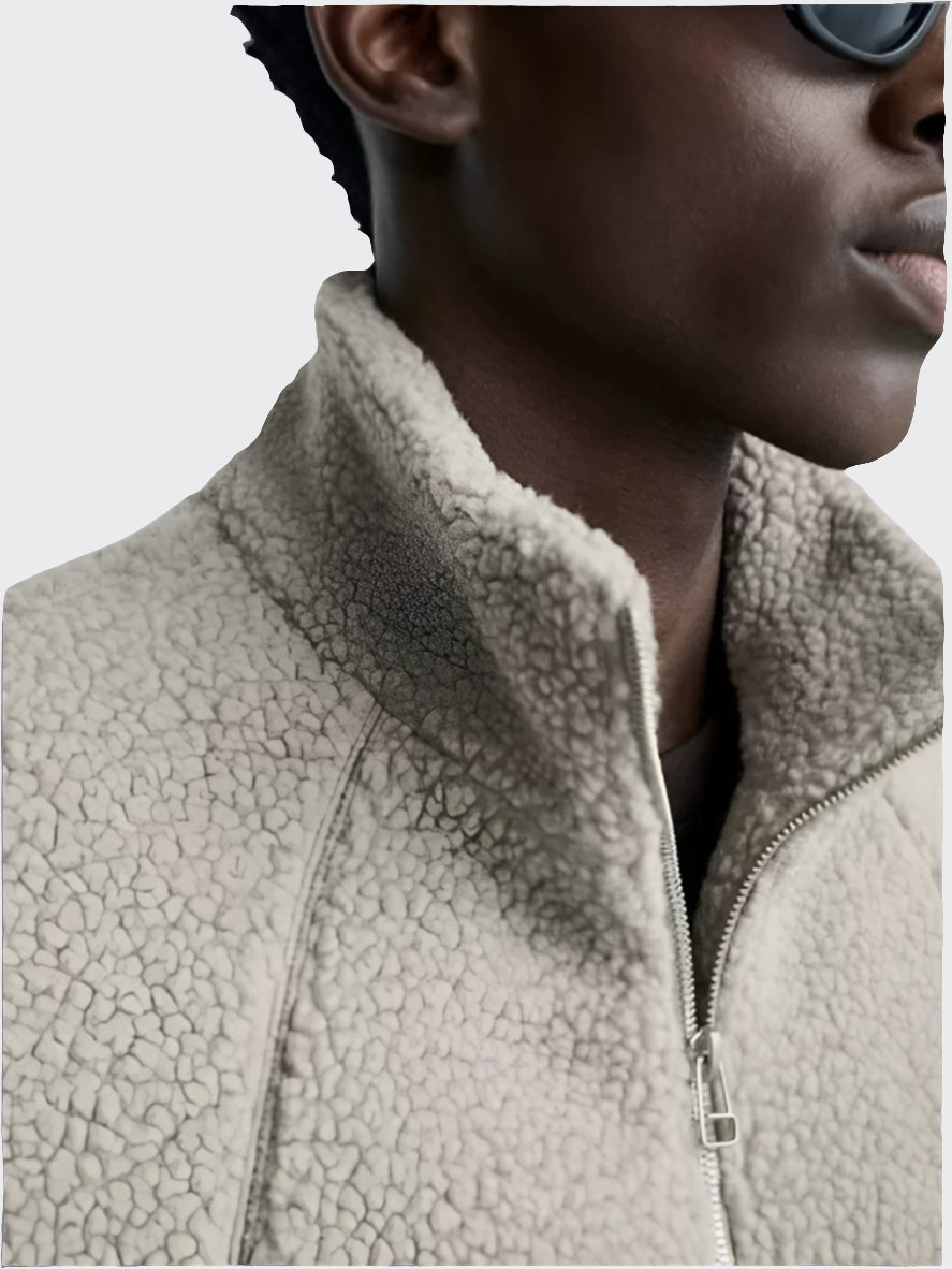 Beige Fleece Jacke