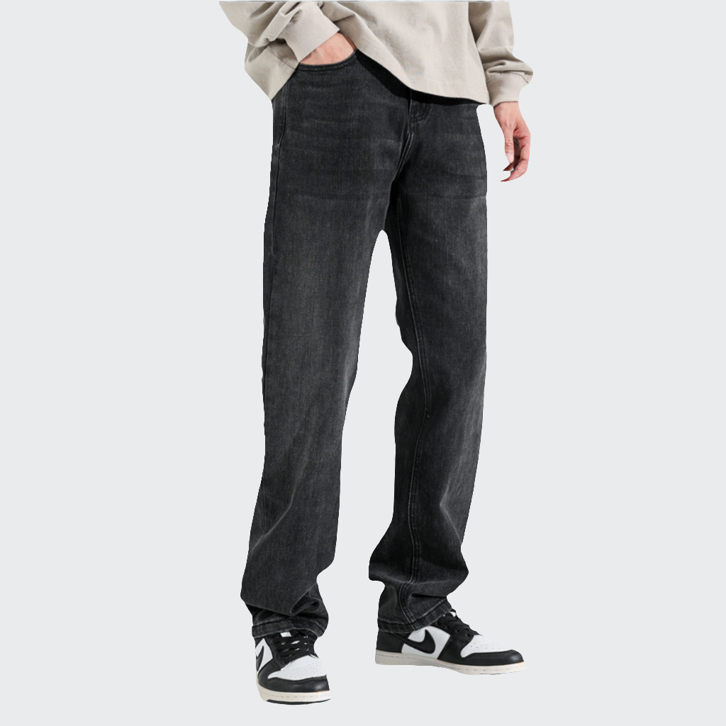 Schwarze Baggy Fit Jeans