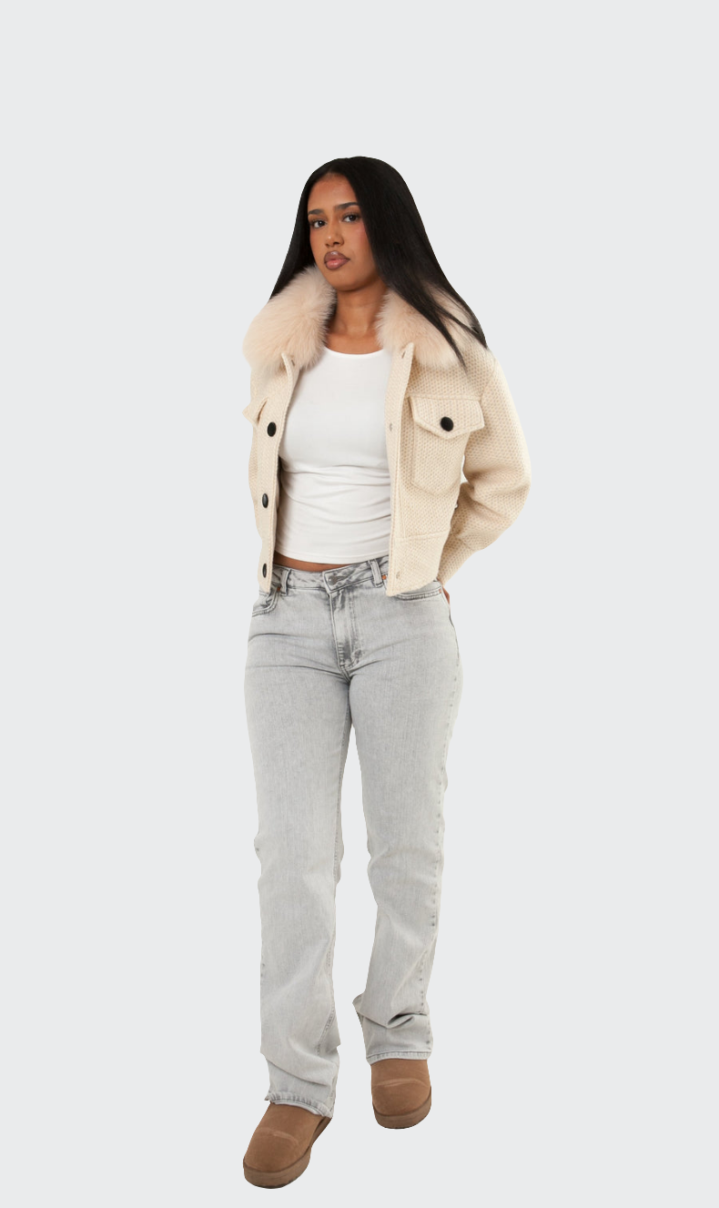 Button Up Wool Jacket - Off White