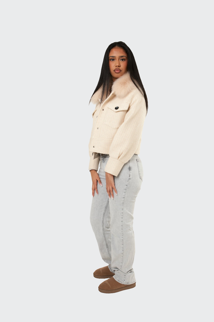 Button Up Wool Jacket - Off White