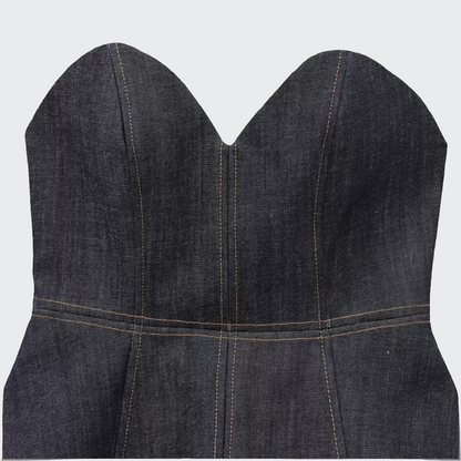 Jeans-Top mit Godets